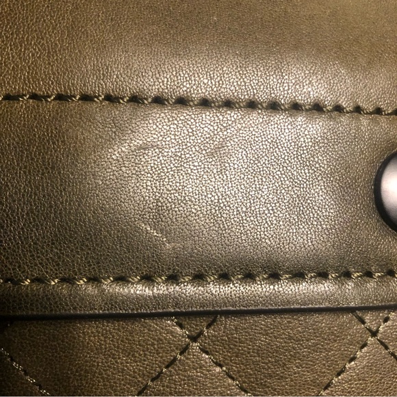 NWT $328 FRYE Samantha Quilted Leather Crossbody Bag in Fatigue! - Picture 14 of 15